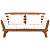 GARTENBANK 2-Sitzer Dunkler Holzfarbton Portici - Dunkelbraun/Weiß, Holz (210/82/66cm) - Beliani