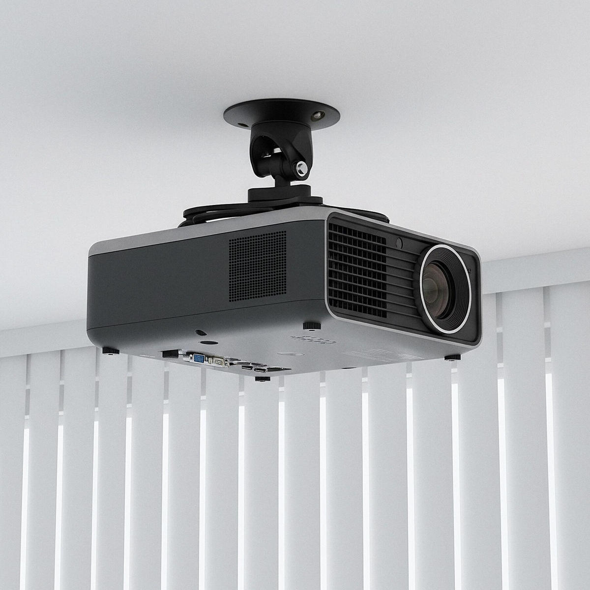 DECKENHALTERUNG für Beamer Universal, Aluminium, 360° Kugelgelenk, bis 30 kg, schwarz - Schwarz, Metall (12/0.2/23.5cm) - tectake
