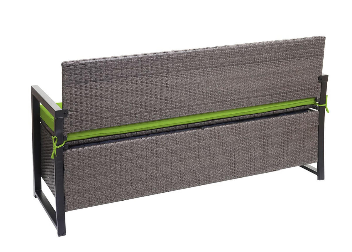 SITZBANK 3er 87x164x57cm Grau-meliert/Grün - Grau, Metall (164/87/57cm) - PROREGAL