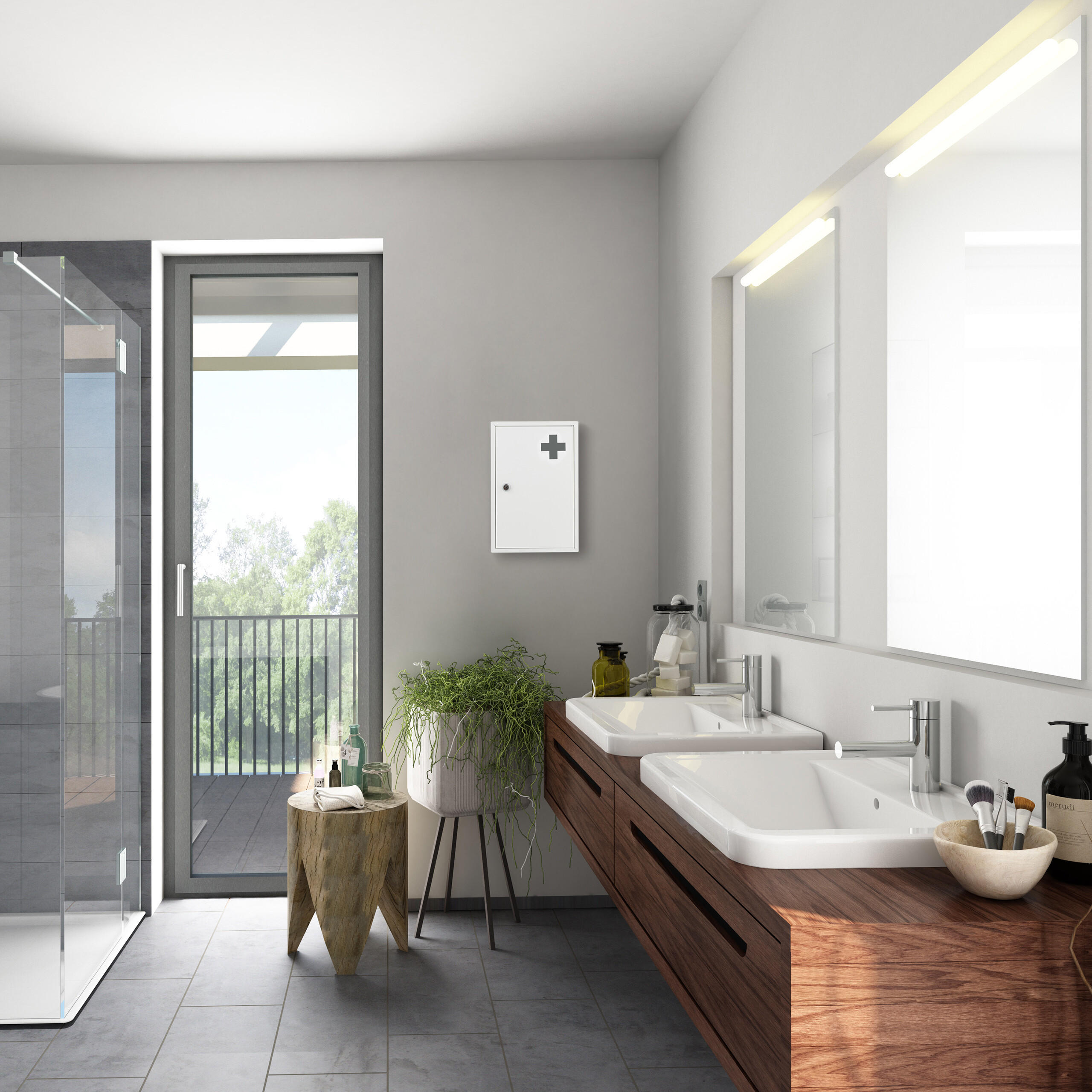 Thumbnail - Relaxdays Medizinschrank, Weiß, Metall, 21.5x32x8 cm, Badezimmer, Badezimmerschränke, Medizinschränke