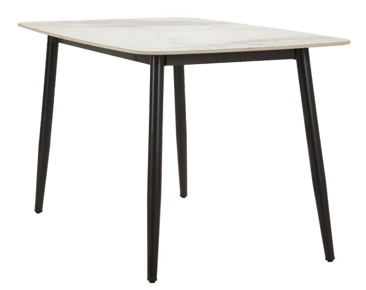 ESSTISCH Josh, schwarz und weiß, Metall und Keramik, 138 x 78 x 76 cm - Schwarz/Weiß, Keramik/Metall (78/138/76cm) - Mauro Ferretti