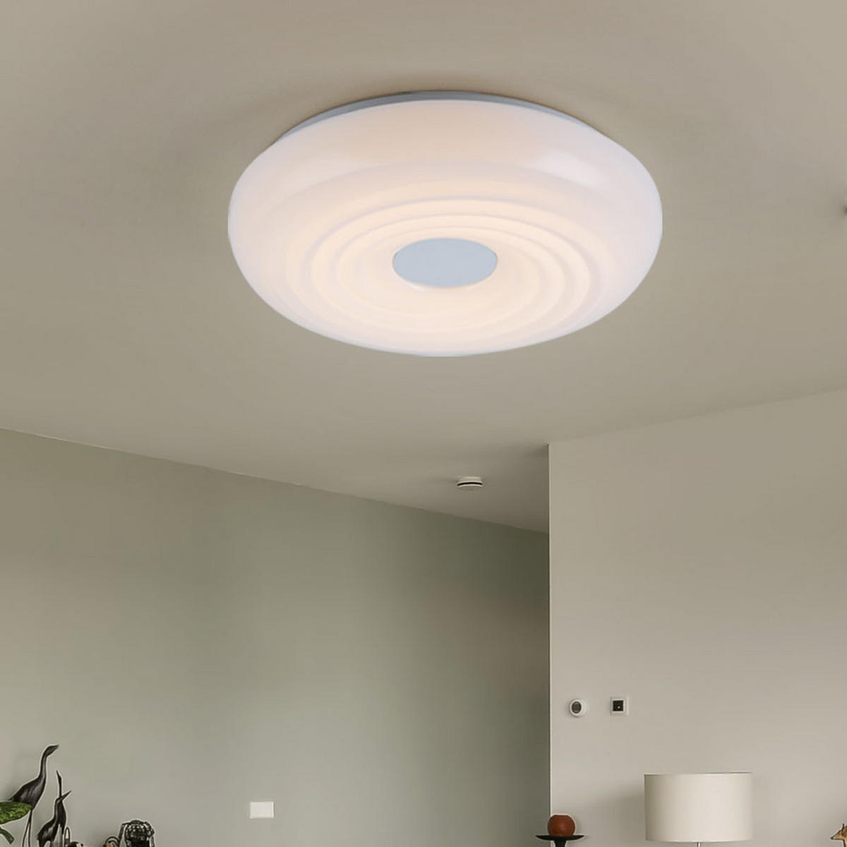 LED DECKENLEUCHTE Metall Weiß Rund - Weiß, Metall (35/35/8.5cm) - Globo Lighting