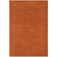 TEPPICH Schurwolle handgewebt mit Bordüre modern STOW, Terrakotta 160x230 cm - Terra cotta, Textil (160/230cm) - KADIMA DESIGN