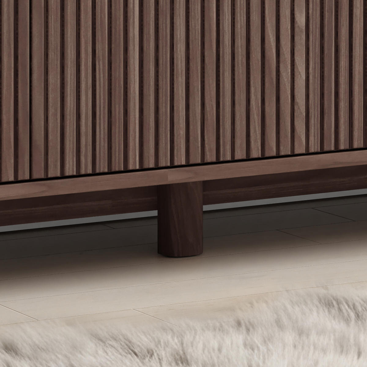 TV-SCHRANK Hängende RTV Kommode 200 cm Misterio mit Lamellen Nussbaum Lincoln - Braun, Holzwerkstoff (200/42/40cm) - Jerpax