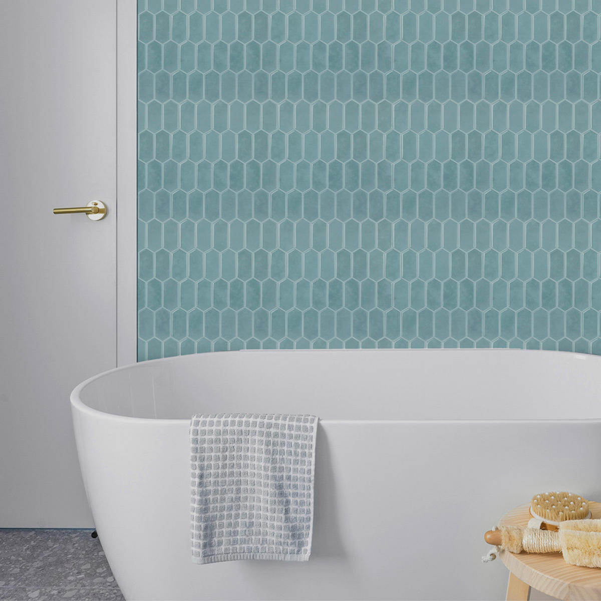 FLIESENAUFKLEBER 1 Stück 30,5 x 30,5 cm Selbstklebende Fliesen - Pera Blu - Blau, Kunststoff (30.5/0.12/30.5cm) - Mazovia