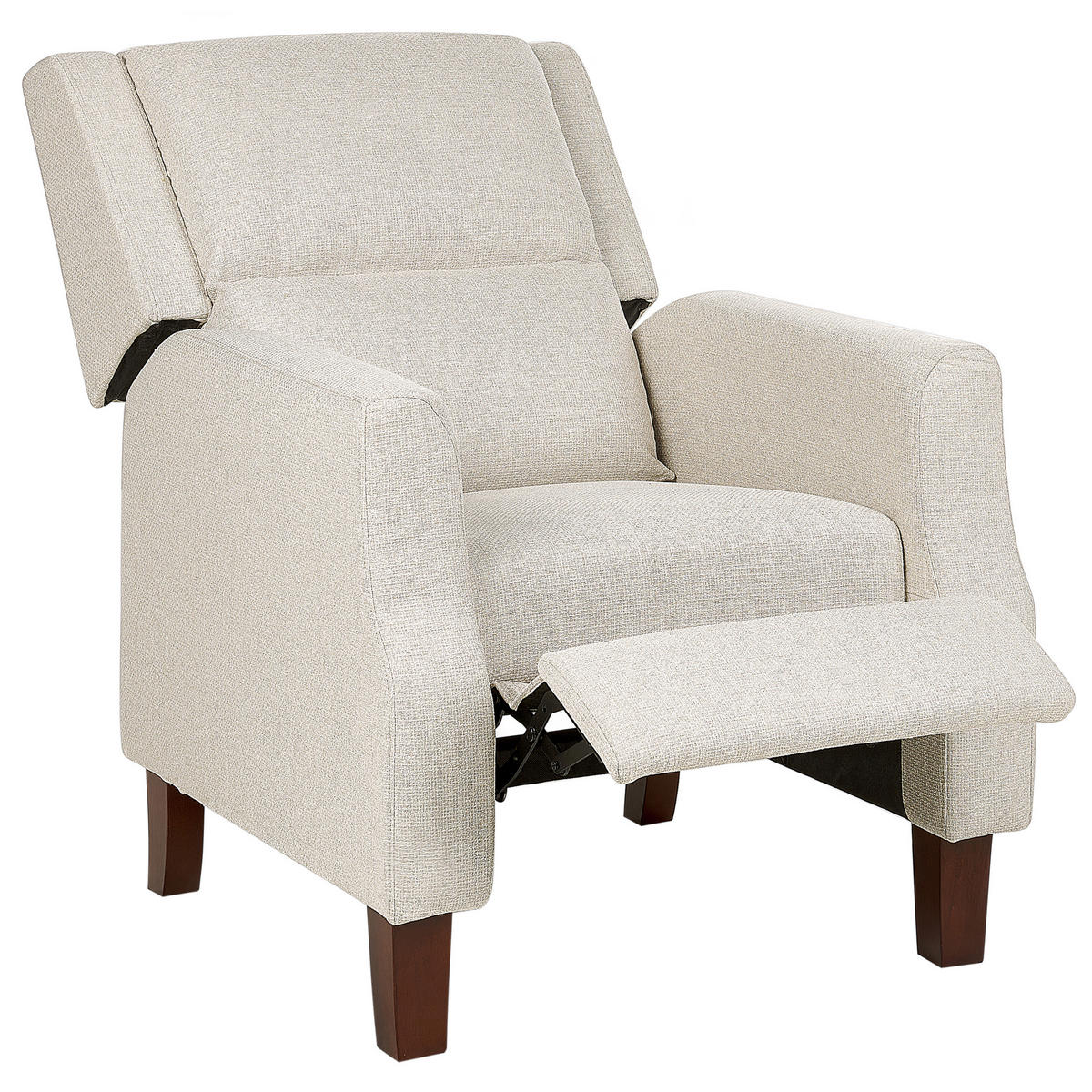 SESSEL creme verstellbar Egersund - Beige/Dunkelbraun, Textil (75/97/92cm) - Beliani