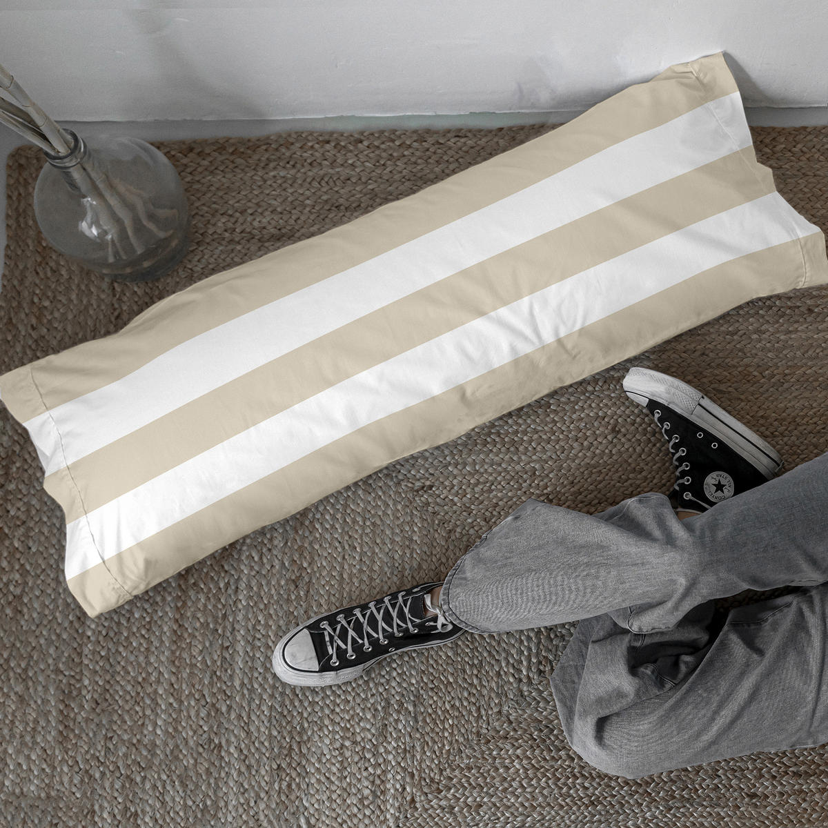 KISSENBEZUG breton 50x75 cm (x2) beige - Beige, Textil (50/75cm) - Happy Friday