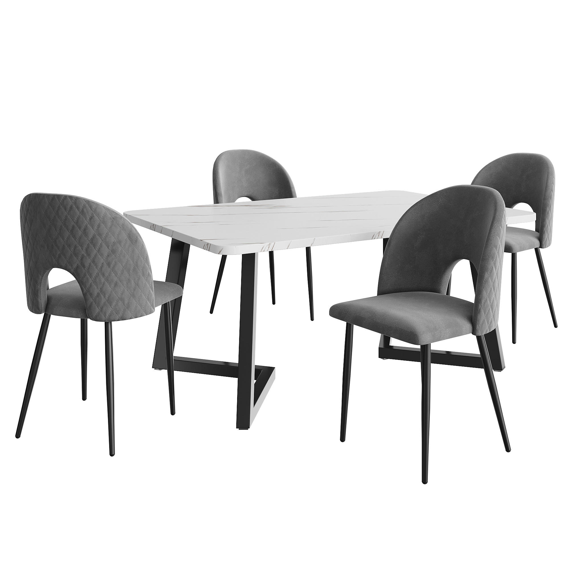 ComfortXL Essgruppe Grau, Schwarz 117x75x68 cm