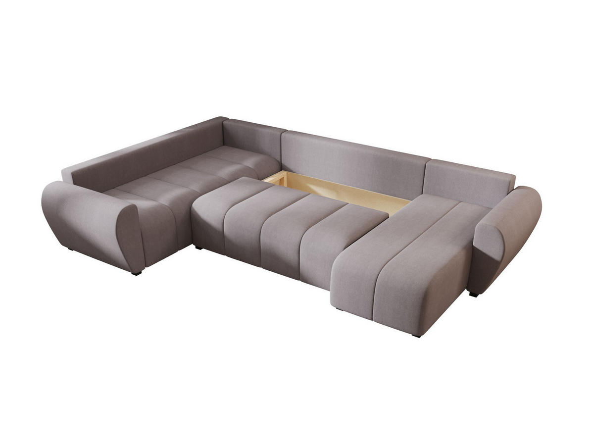 WOHNLANDSCHAFT MOLISA U PLUS Cosmic 160 Rechts mit Schlaffunktion - Grau, Textil (303/82/208cm) - Bedante