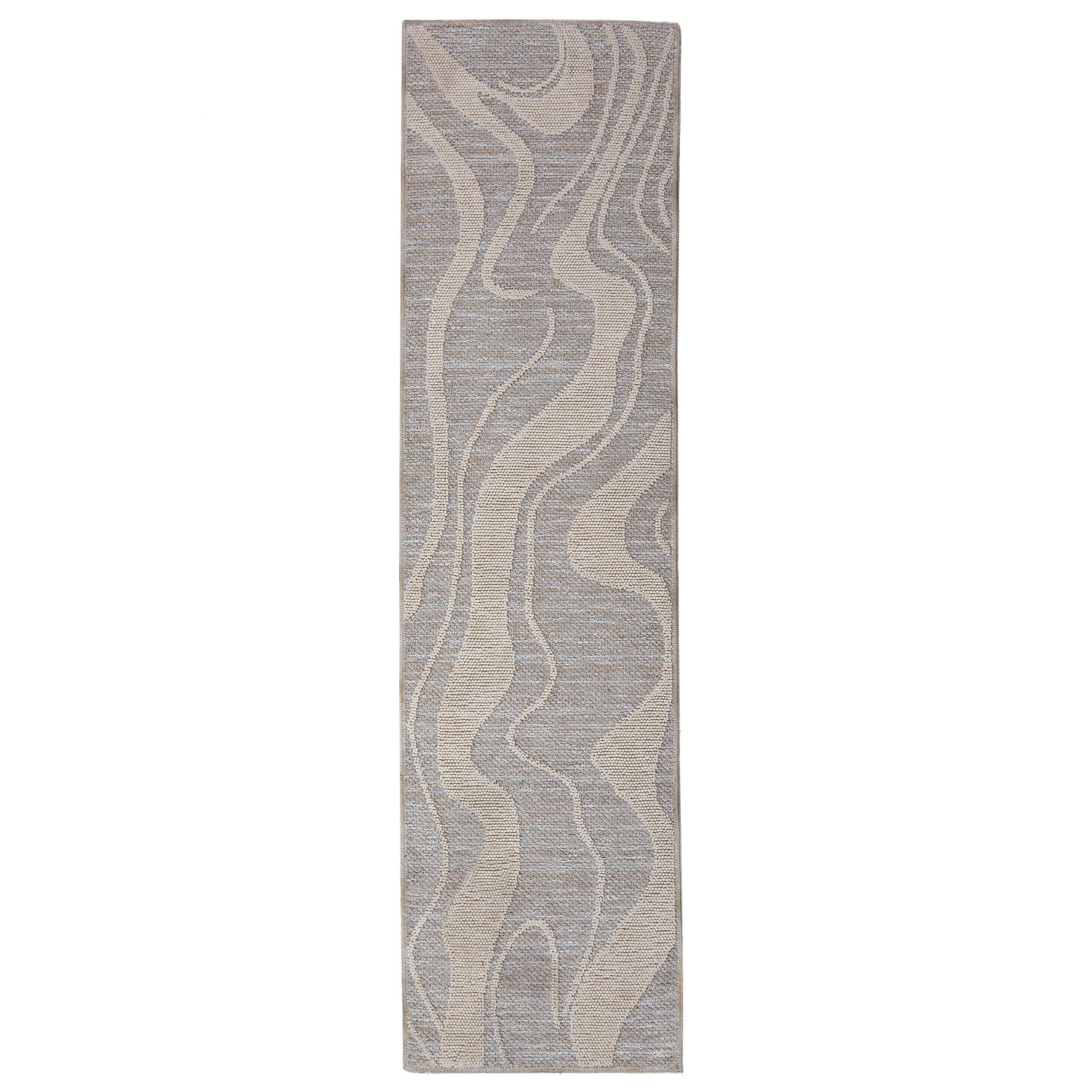 TEPPICH Waschbar LEAM, abstrakt, Grau, 60 x 223 cm - Grau, Textil (60/223cm) - KADIMA DESIGN