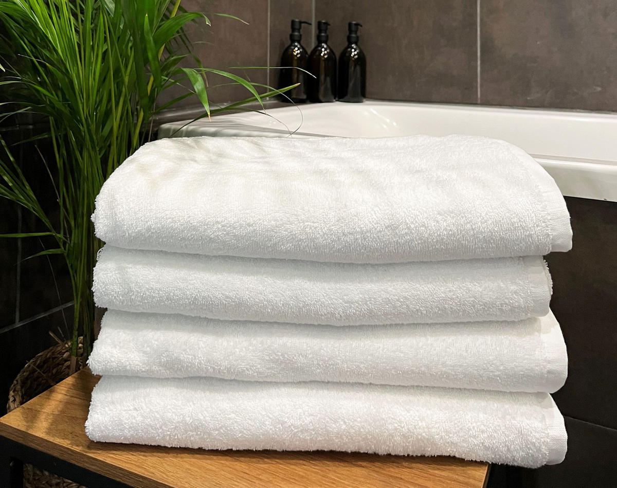 BADETUCH, 5er-Set, 100x150 cm, 100% Baumwolle, Weiß - Weiß, Textil (100/150cm) - Zollner