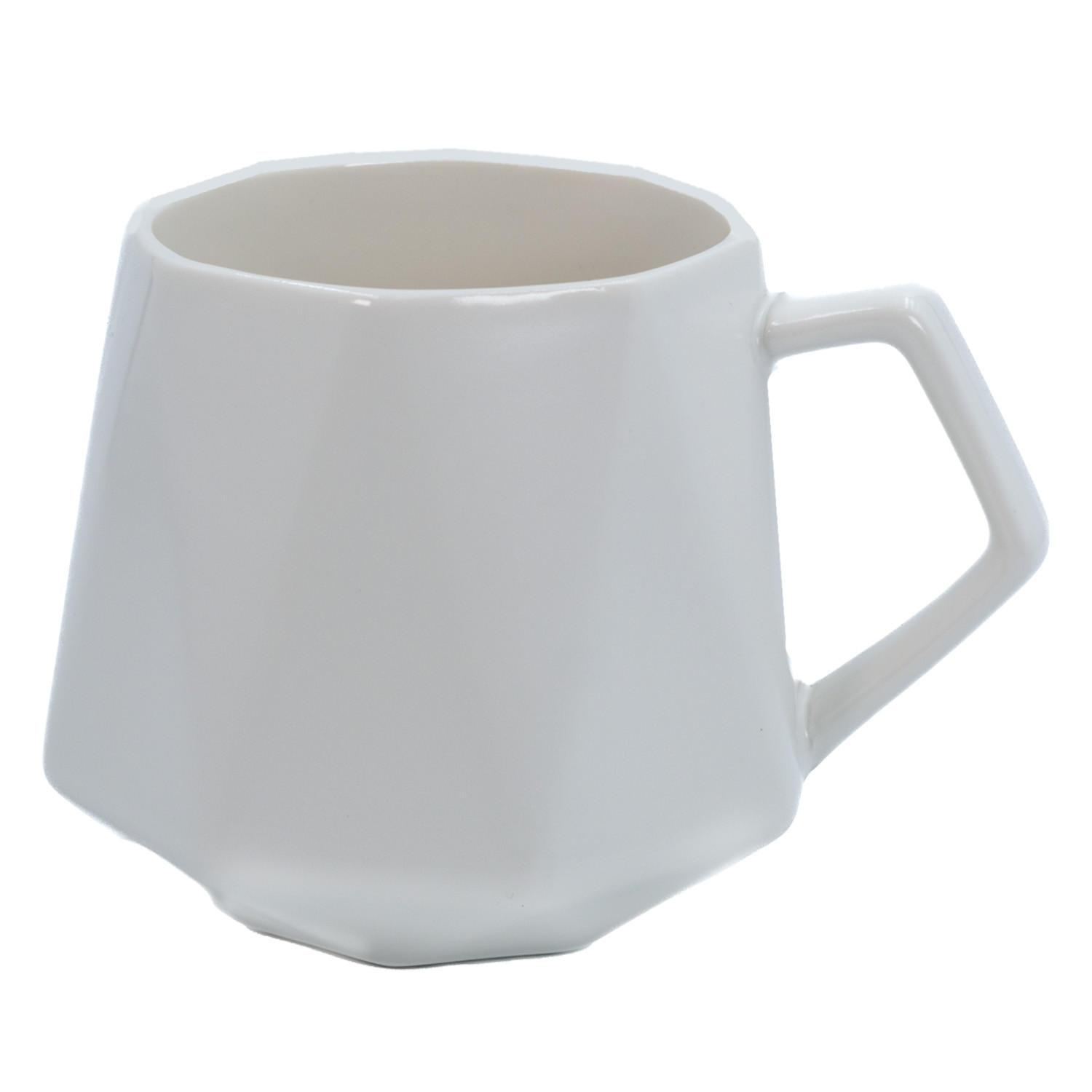 TEETASSE in Feinschliff Optik 350 ml - Weiß, Keramik (0.35L) - Intirilife