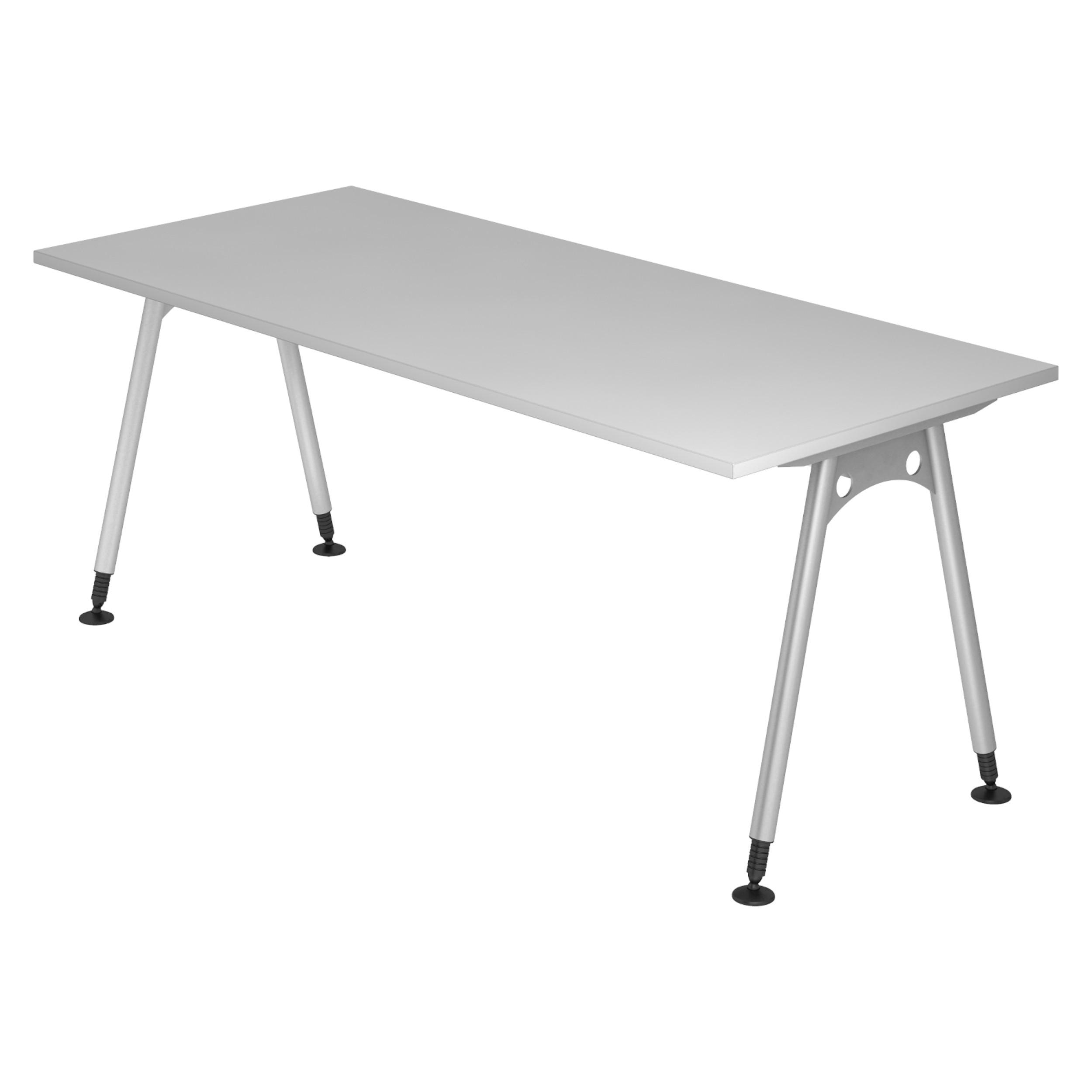 SCHREIBTISCH Serie-A 80/180/72 cm in Grau - Grau, Holzwerkstoff (80/180/72cm) - bümö