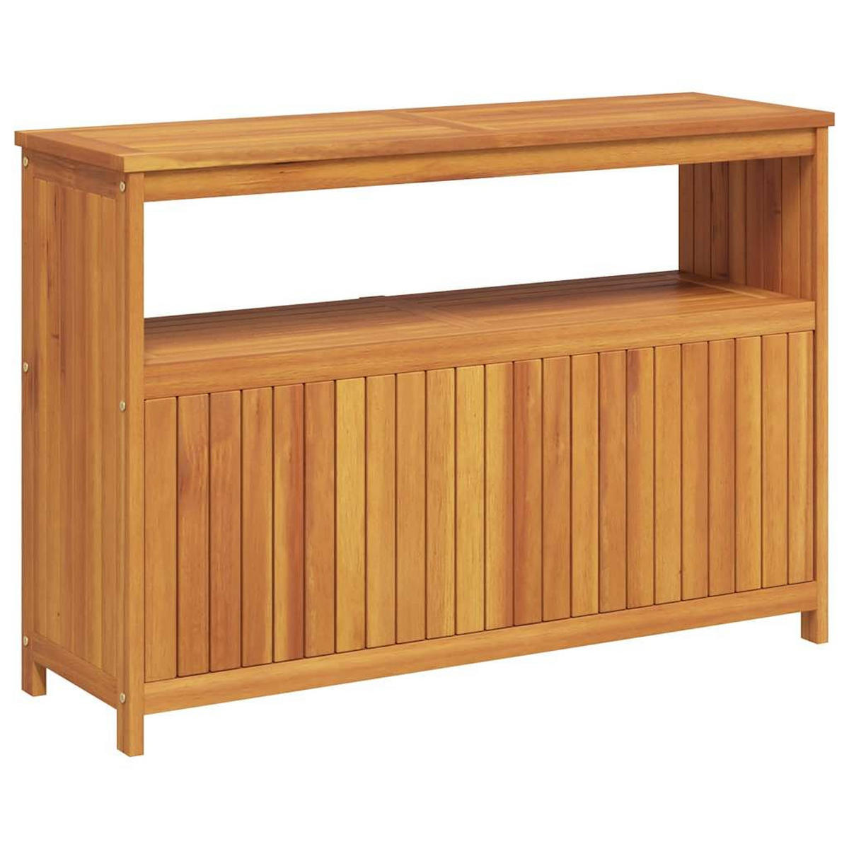 GARTENSCHRANK mit offene Fächer und 2 Türen, 110/35/75 cm, aus Massivholz Akazie - Braun, Holz (110/75/35cm) - vidaXL