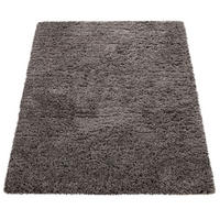 TEPPICH Hochflor Shaggy Unifarben Schlafzimmer schmutzabweisend Anthrazit Rechteckig 80x150 - Anthrazit, Textil (80/150cm) - KADIMA DESIGN
