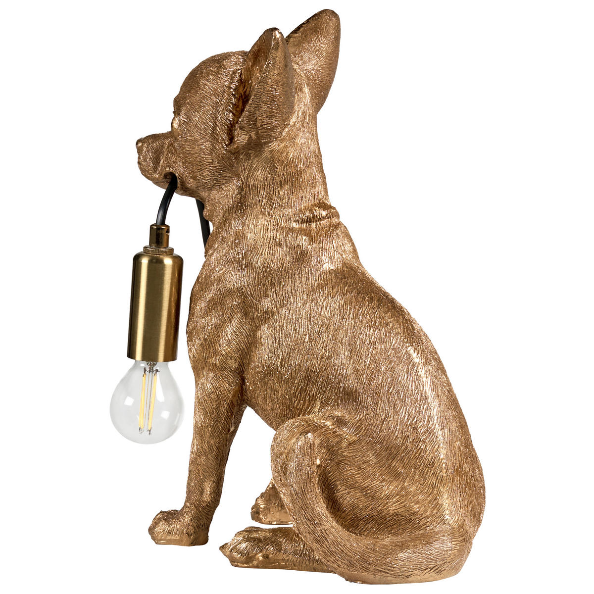 TISCHLAMPE Gold Rocco - Messingfarben/Goldfarben, Kunststoff (25/17/32cm) - Beliani