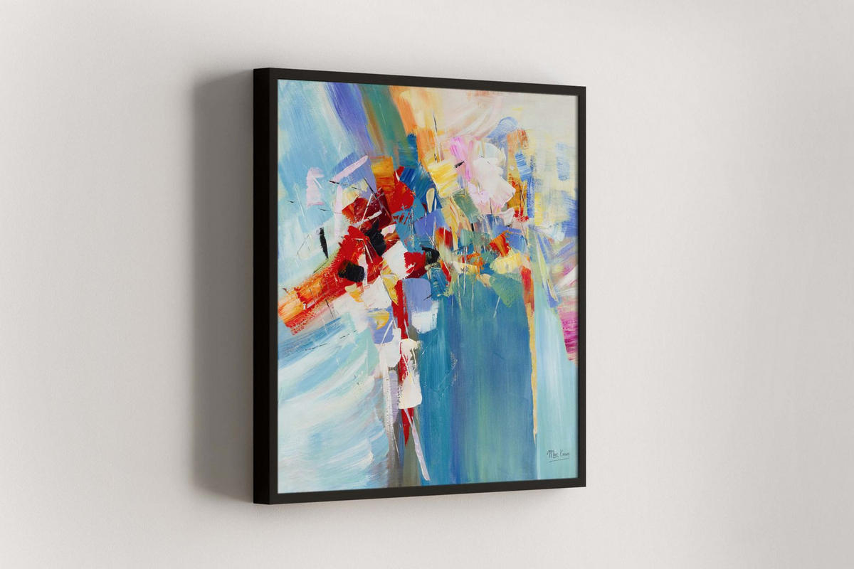 ACRYLBILD HANDGEMALT 80/80 cm - Blau/Multicolor, Holz/Textil (1.46/80cm) - KUNSTLOFT