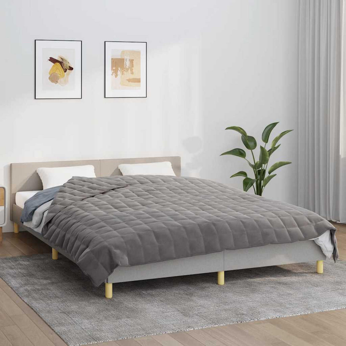 GEWICHTSDECKE Grau 200/200 Cm 13 Kg Stoff - Grau, Textil (200/200cm) - vidaXL