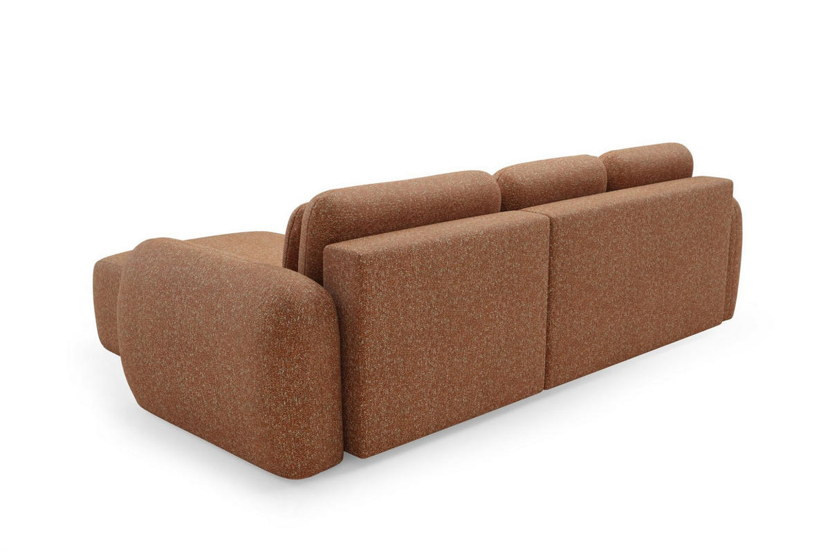 ECKSOFA Gaston Mit Schlaffunktion - Rotbraun, Holzwerkstoff/Textil (304/190cm) - Fun Möbel