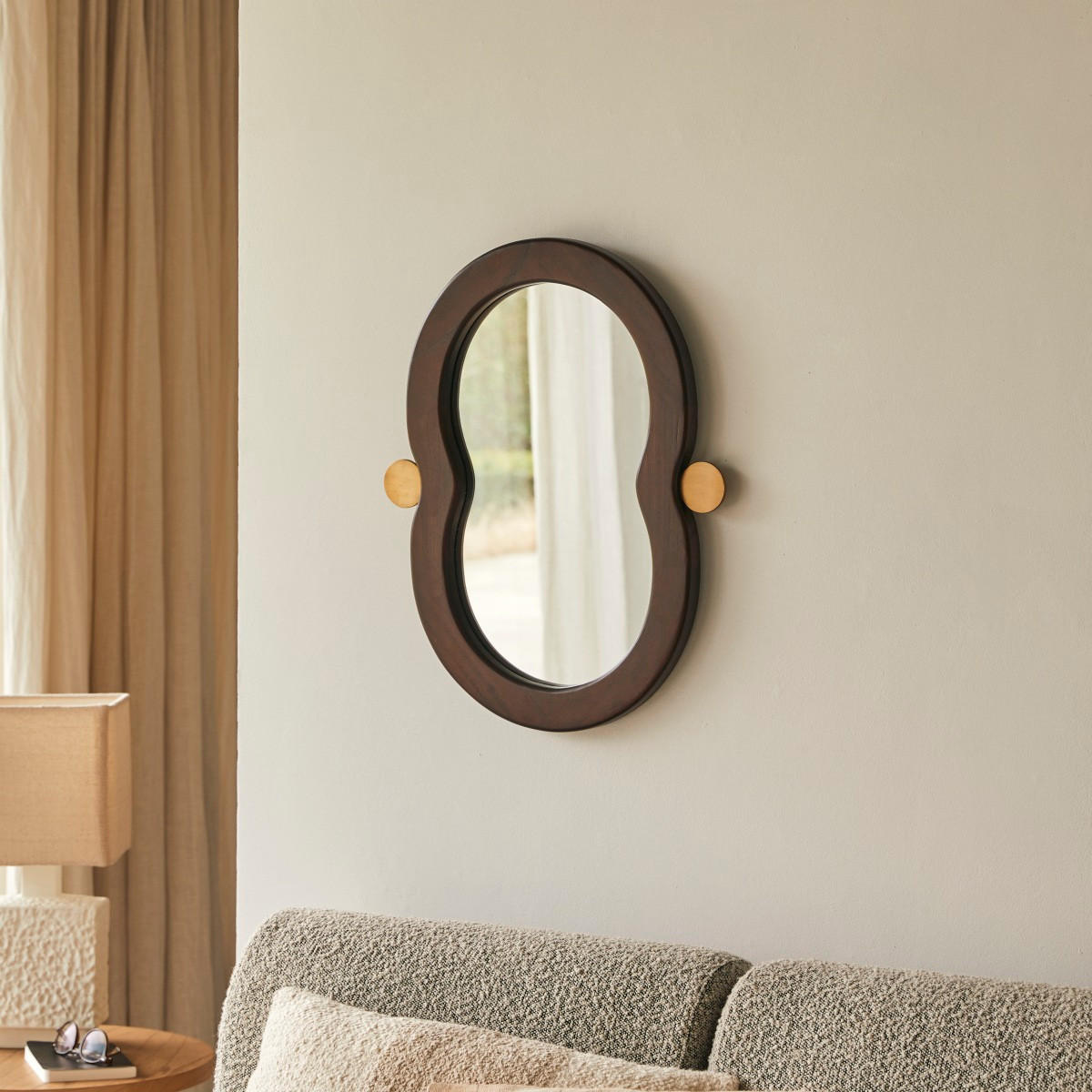 SPIEGEL Agate Braun aus Dunkles Mindiholz - Braun, Holz (40/60/3cm) - Tikamoon