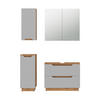 BADMÖBEL-SET Lotta Eiche/Grau mit Kachelstruktur 4 Teile - Eichefarben/Grau, Holzwerkstoff (79.6/62.5/32cm) - Vicco