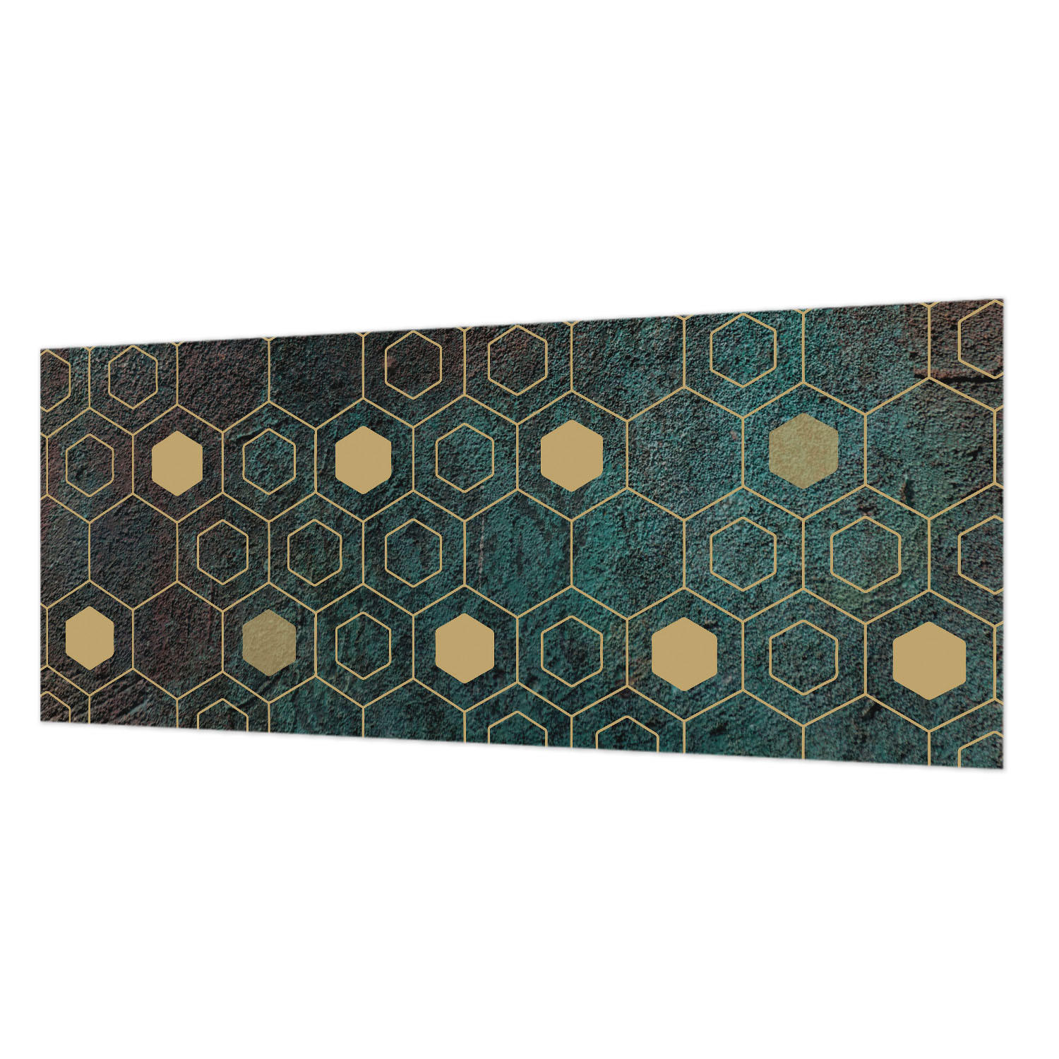 FOTOTAPETE 250x104 cm - Geometrische Sechsecke - Grün, Textil (250/104cm) - Wallfluent