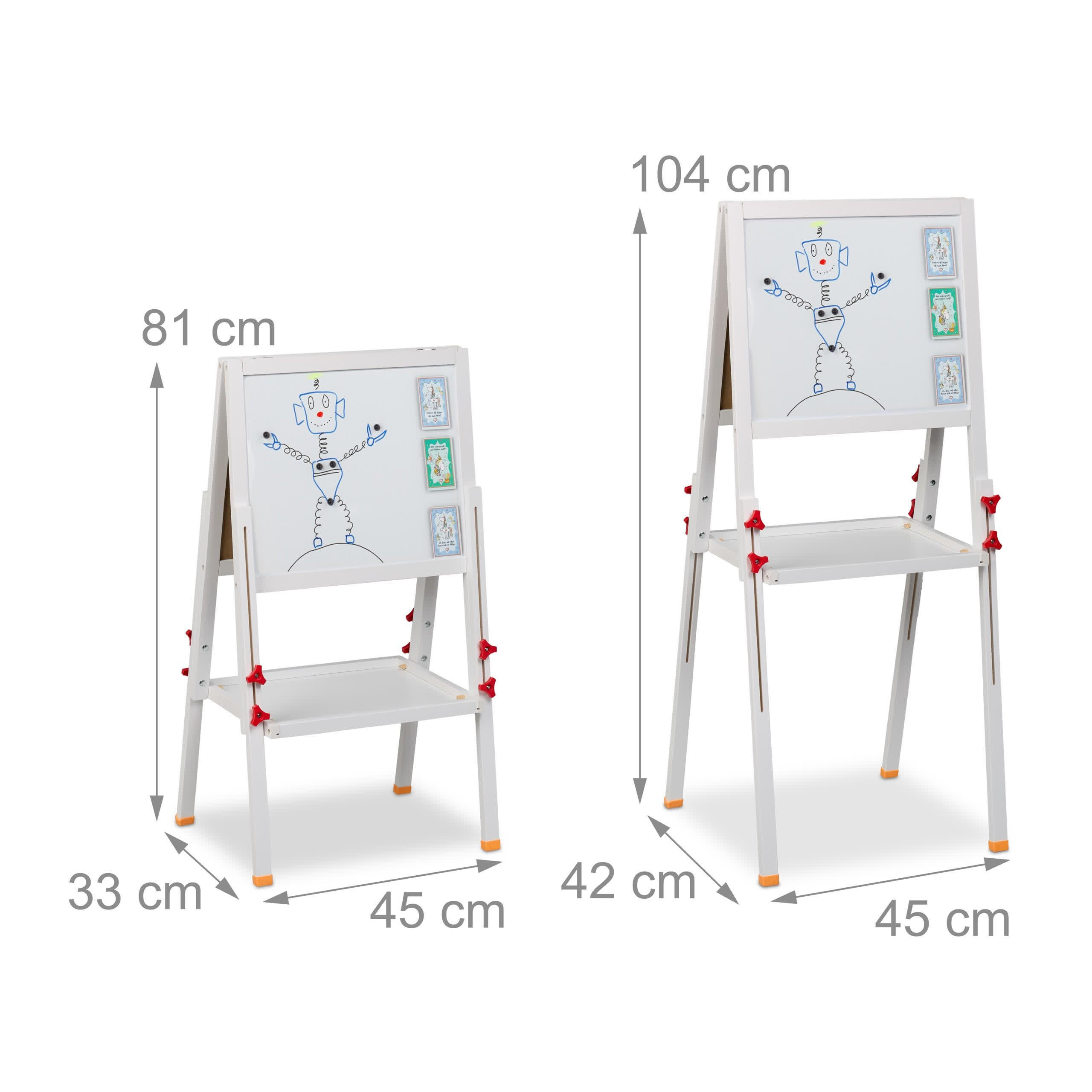 Thumbnail - Relaxdays Kinderstandtafel, Weiß, Holz, Holzwerkstoff, Rechteckig, 45x104x42 cm, Spielzeug, Kinderspielzeug, Malen & Bas...