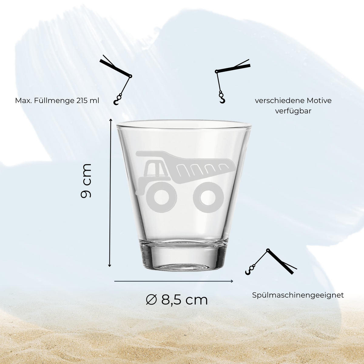 KINDERBECHER Kipper transparent 215 ml - Transparent, Glas (0.215L) - LUXENTU