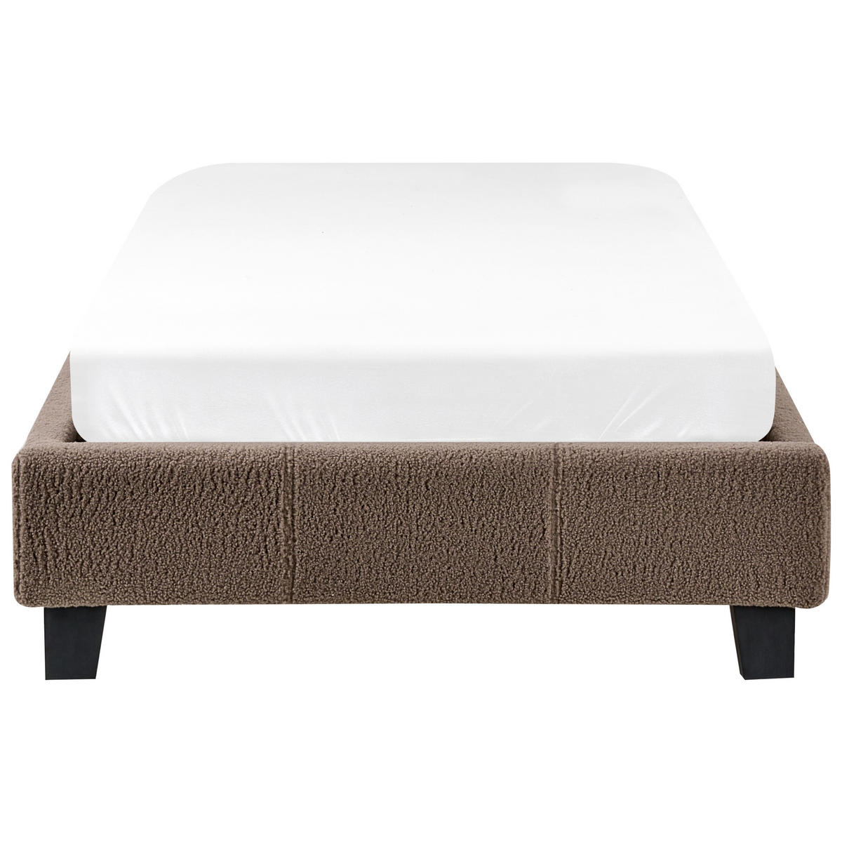 BETT 90/200 cm Taupe Roanne - Taupe/Braun, Textil (90/200cm) - Beliani