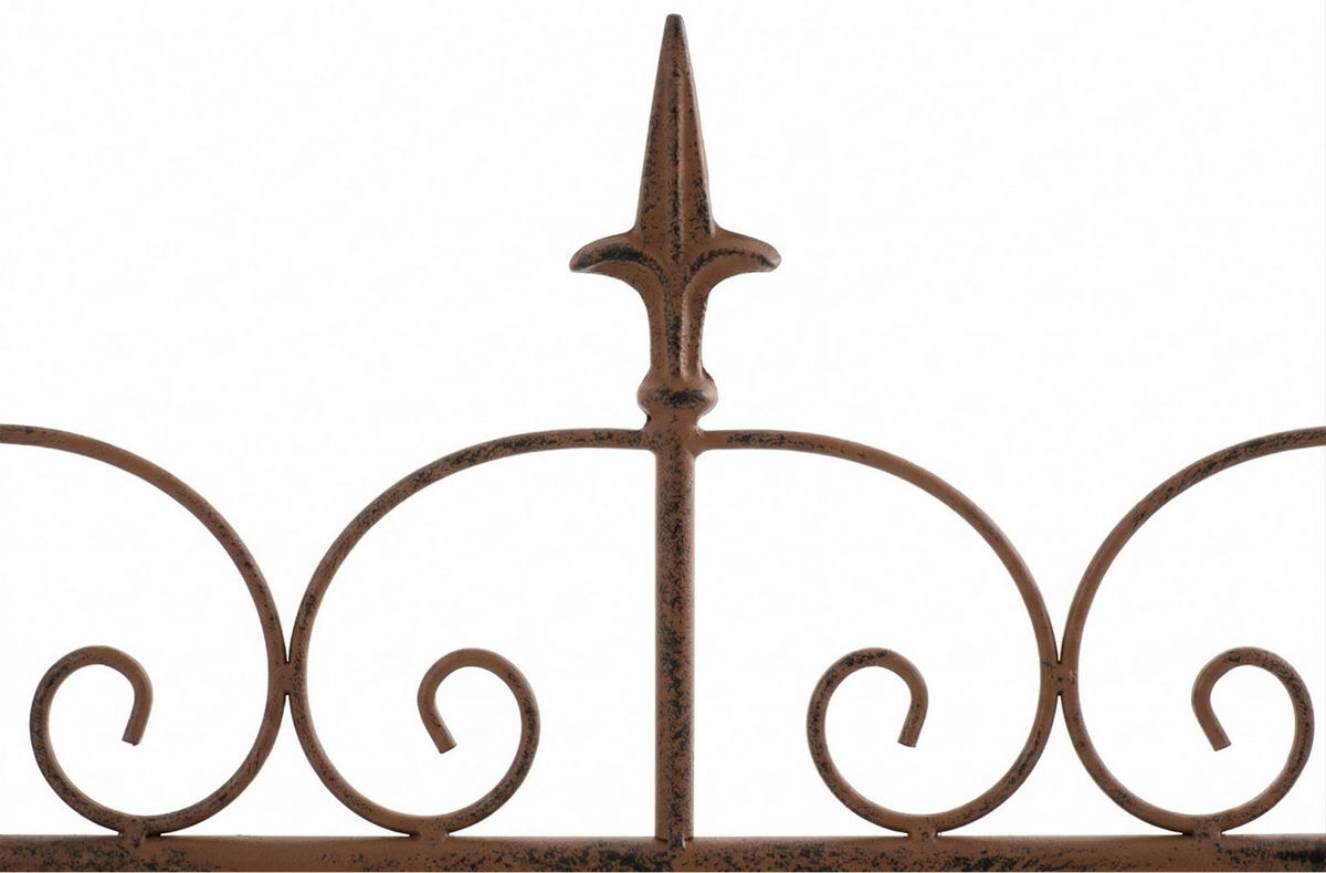 GARTENZAUN Metall antik braun - Braun, Metall (124/116cm) - CLP