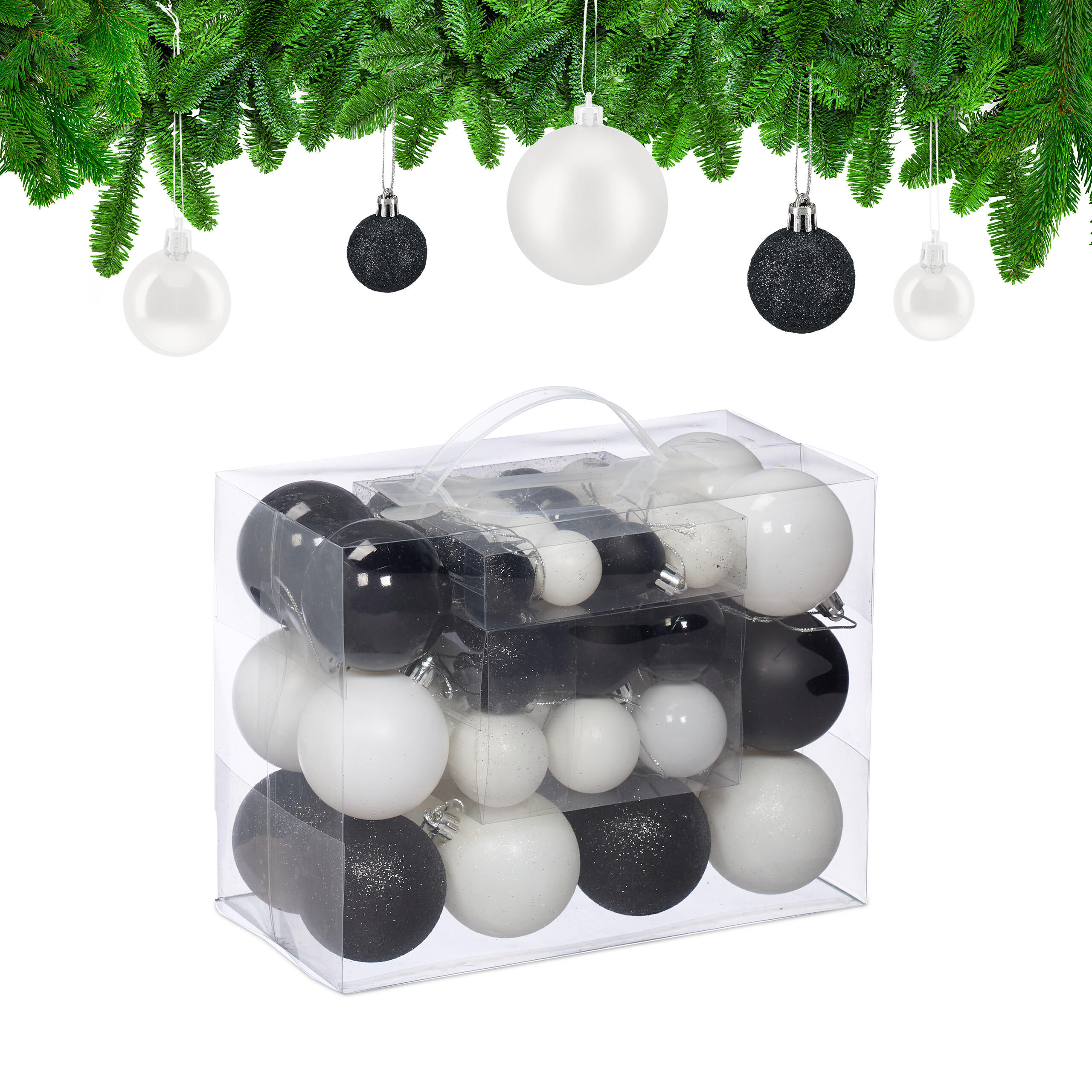 VIANOČNÉ gule - viacfarebná, plast (6/7/6cm) - Relaxdays