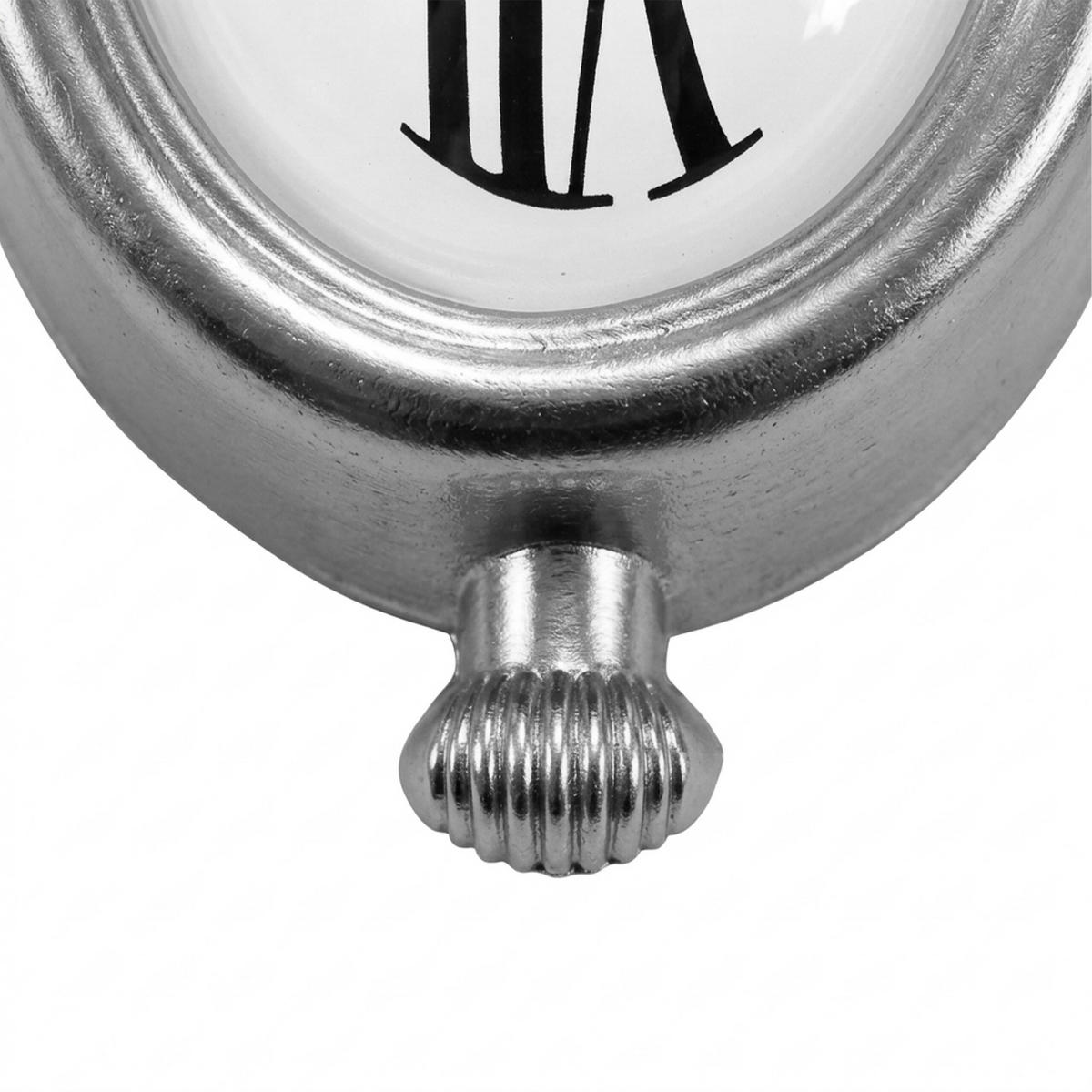 TISCHUHR Silber Quarz - Silberfarben, Kunststoff (11.5/16/13cm) - Relaxdays