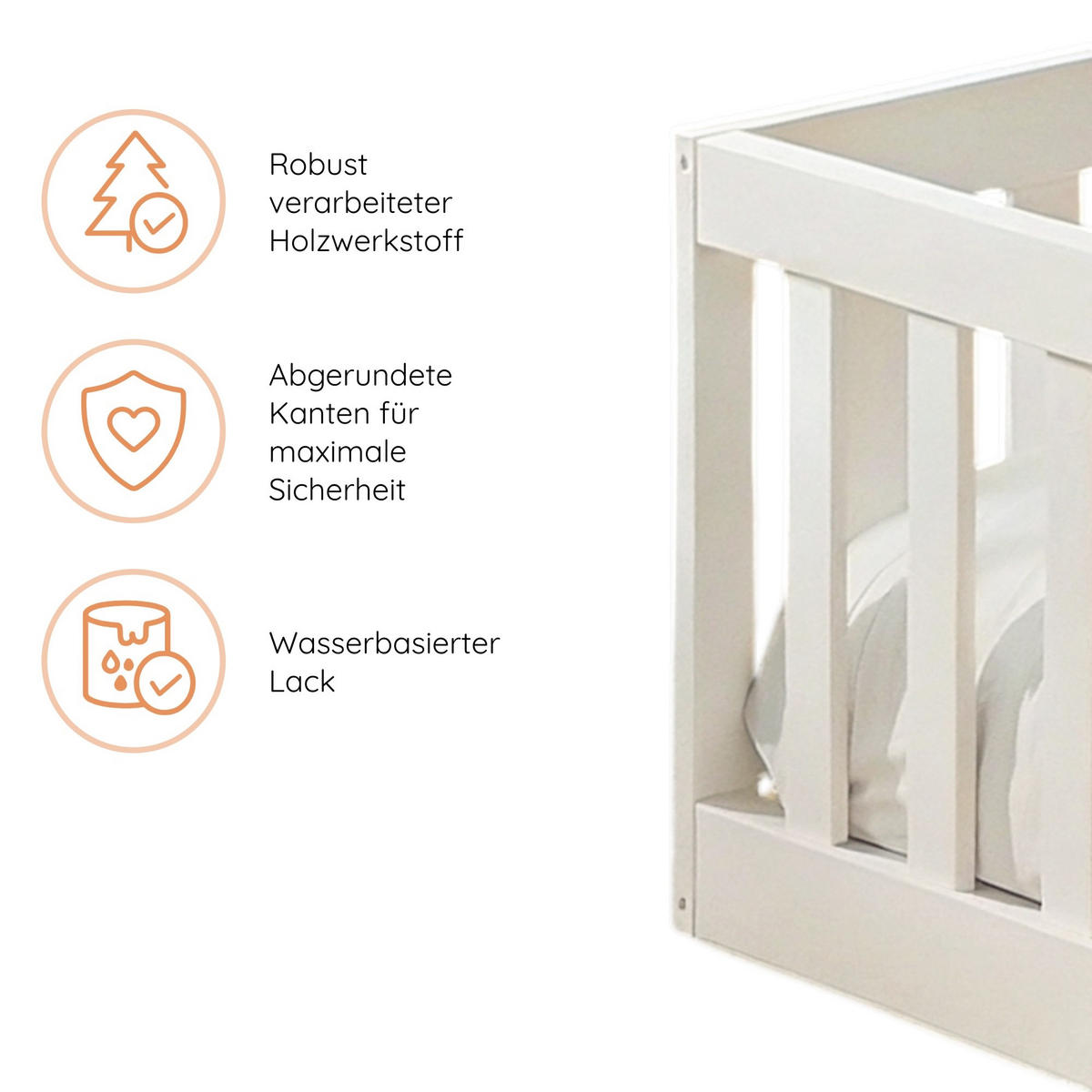BODENBETT 140x200 cm in Weiß - Weiß, Holz (140/200cm) - Kids Collective