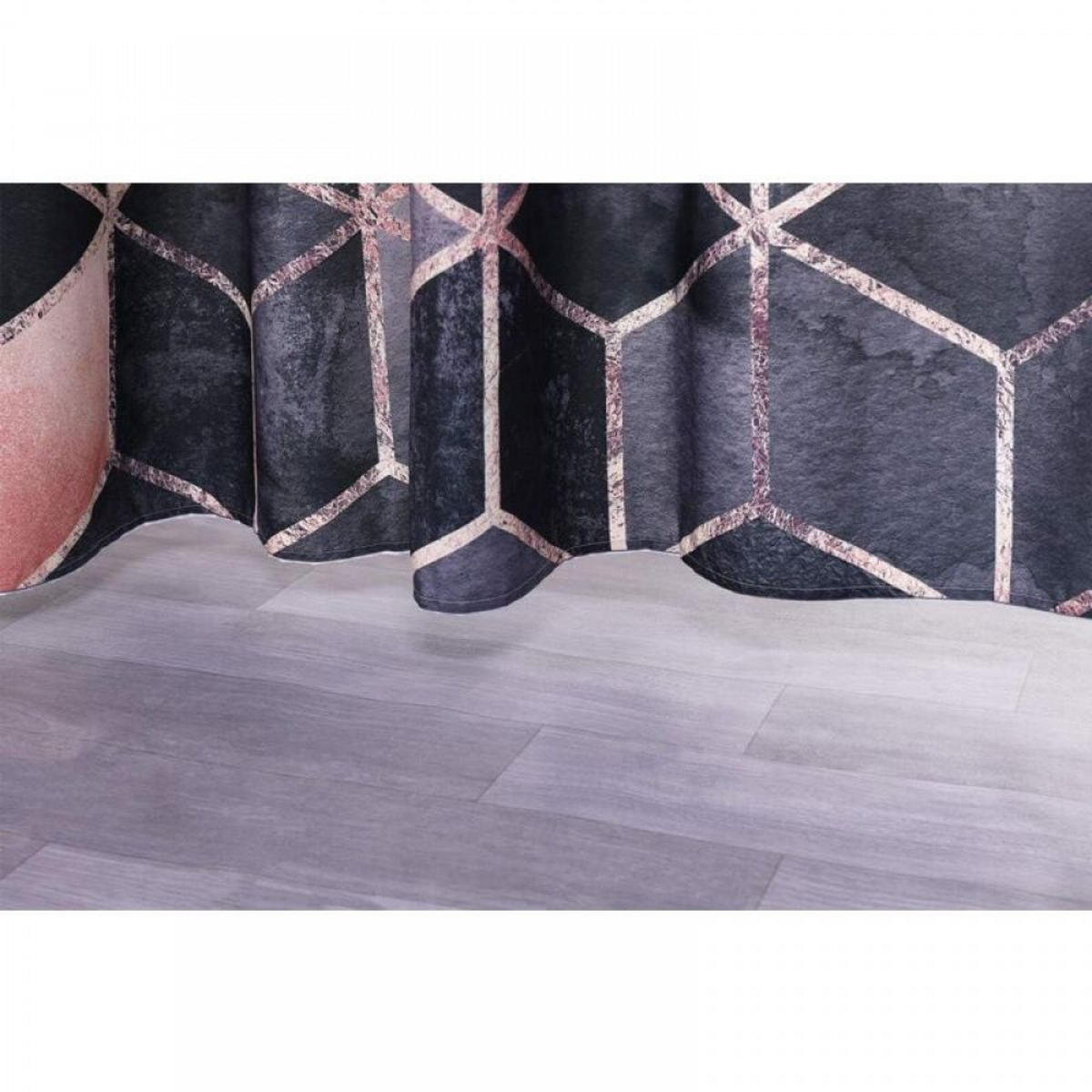 DUSCHVORHANG Rosa Marmoroptik geometrisch Muster Rosa und Grau Polyester - Multicolor, Textil (180/180cm) - MCBOSON