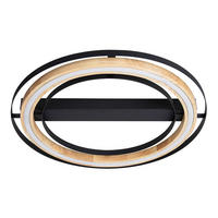 LED DECKENLEUCHTE Metall Bambus Schwarz - Schwarz, Holz (56/56/6cm) - Nowa
