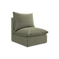 SOFAELEMENT Bouclé Stoff Grün - Schwarz/Olivgrün, Holzwerkstoff/Kunststoff (75/77/90cm) - LaMiaSofa