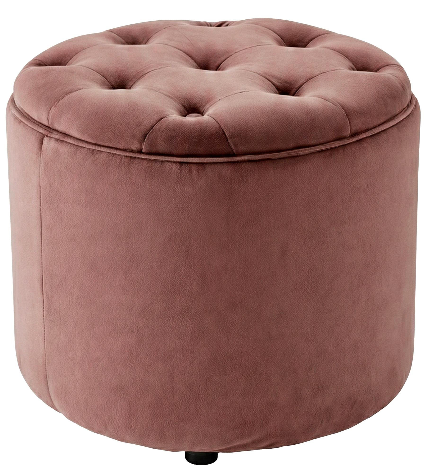 SITZWÜRFEL Samt Pink - Pink/Schwarz, Kunststoff/Textil (44/42/44cm) - CLP