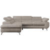 ECKSOFA PETER L Hellbraun Cord - Links Seite - Hellbraun/Schwarz, Textil/Metall (208/273cm) - MKS