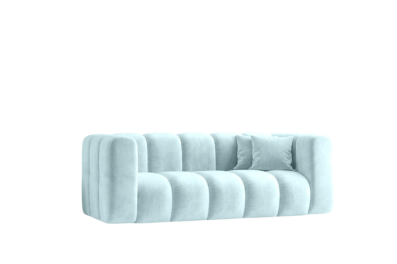 SOFA 2-Sitzer Modulares, Velvet-Stoff Riviera, Babyblau, GRAND - Hellblau, Holz (197/70/89cm) - Kaiser Möbel