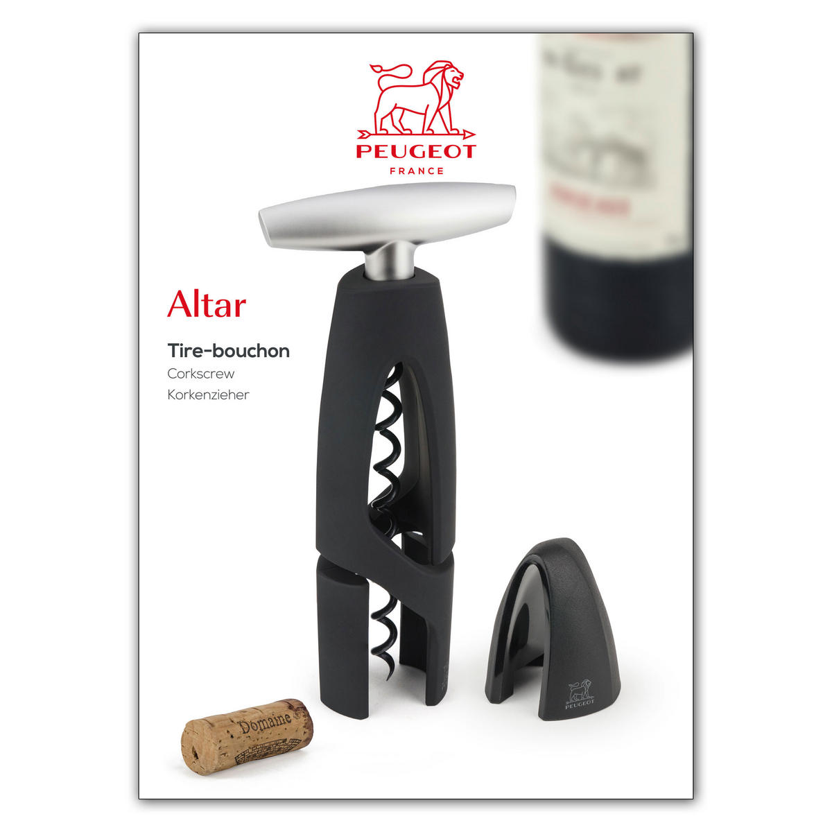 KORKENZIEHER Altar Schwarz mit Kapselschneider - Schwarz, Metall (3.5cm) - PEUGEOT