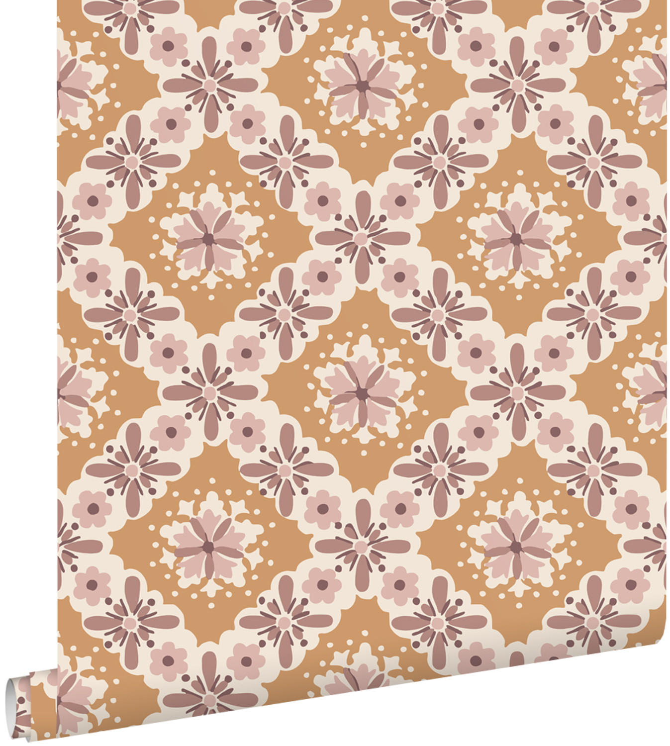 TAPETE Blumenmuster 50 x 900 cm - Orange, Papier (50/900cm) - ESTAhome