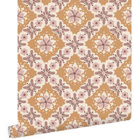 TAPETE Blumenmuster 50 x 900 cm - Orange, Papier (50/900cm) - ESTAhome