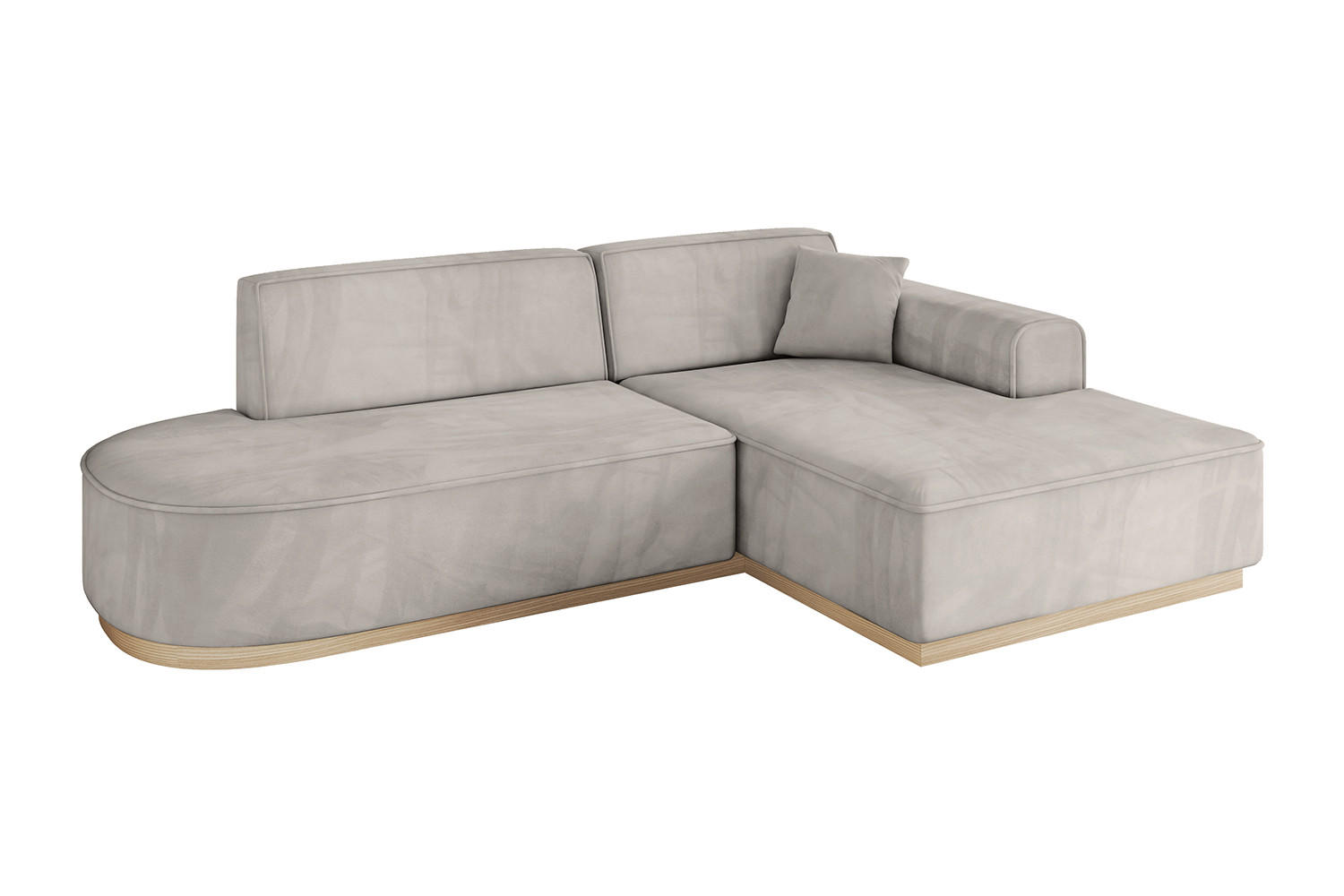ECKSOFA Ottomane Rechts IREA-L1 - 234x171x83 cm Hellbraun - Hellbraun, Holzwerkstoff/Textil (171/234cm) - ALTDECOR