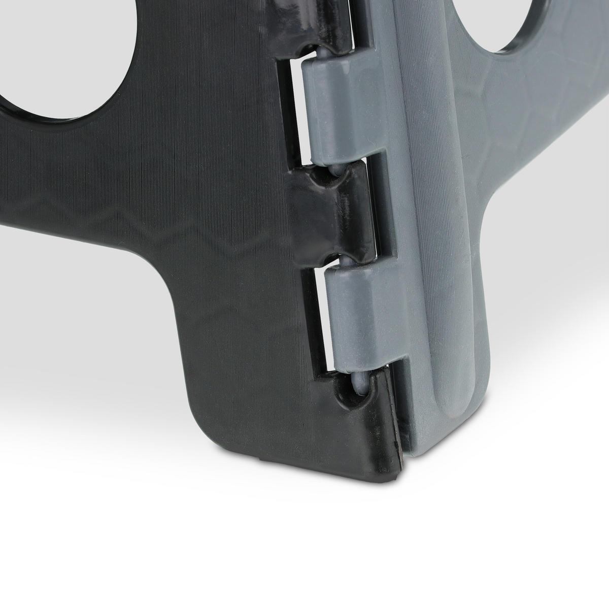 KLAPPHOCKER - Dunkelgrau/Schwarz, Kunststoff/Textil (39/39/32cm) - Relaxdays