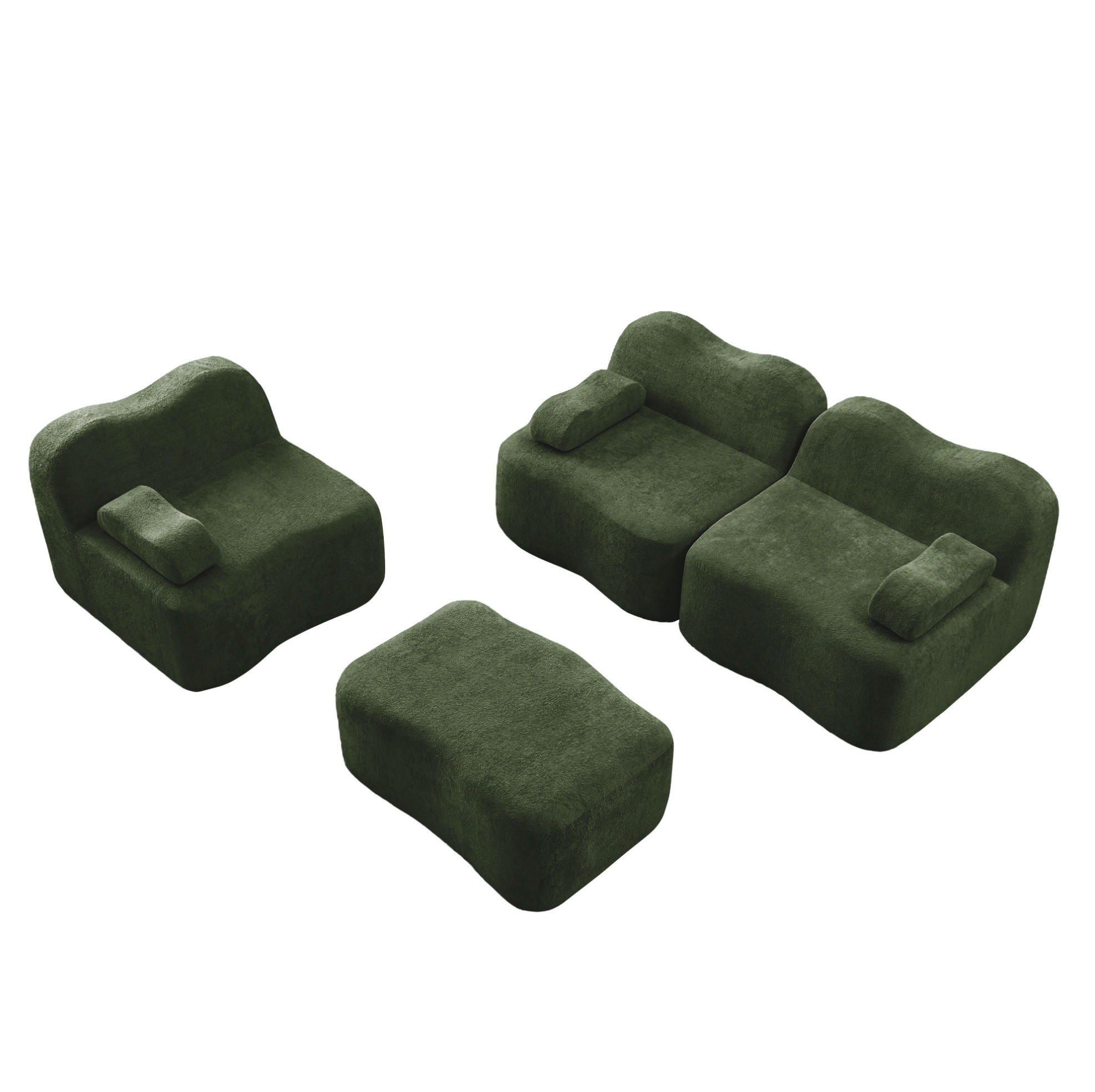 Flora Grace Sofa Grün 167x70x288 cm