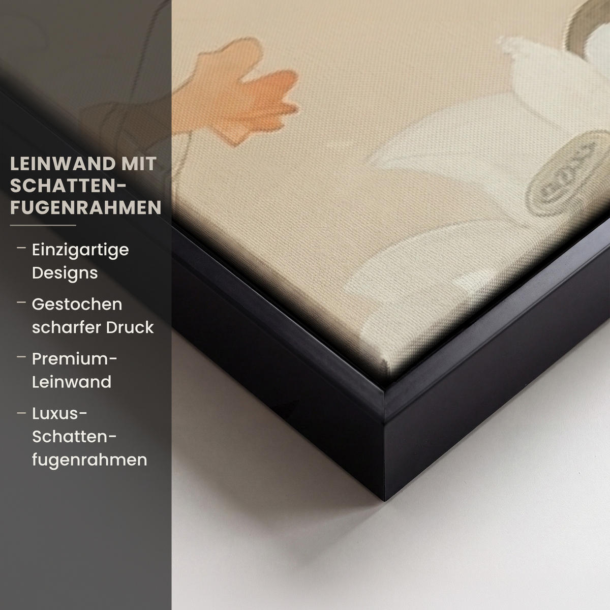 LEINWAND Bilder mit Rahmen - Blumen - Japandi - Wabi sabi - 140x90 - Sandfarben, Textil (140/90cm) - MuchoWow