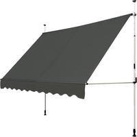 KLEMMMARKISE 300cm Grau - Grau, Metall (120/300/350cm) - COSTWAY
