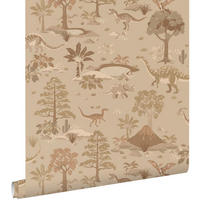 TAPETE Dinosaurier 50 x 900 cm - Braun, Papier (50/0.1cm) - ESTAhome