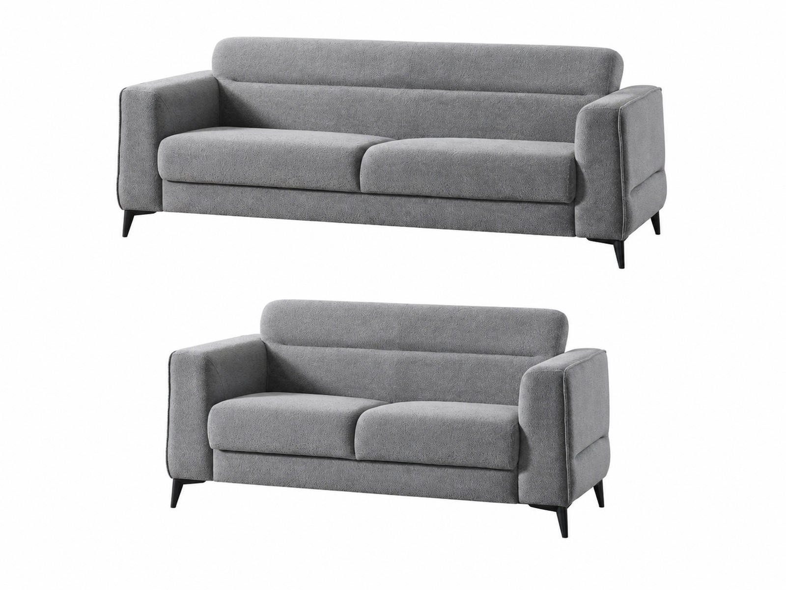 SITZGARNITUR Manta, Grau Stellvariante 3+2 - Grau, Holzwerkstoff/Kunststoff (237/87/98cm)