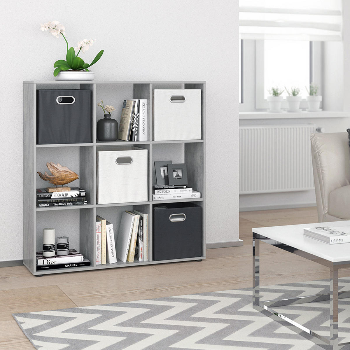 RAUMTEILER Nove Grau 104 x 108 cm - Grau, Holzwerkstoff (104/108/29cm) - Vicco